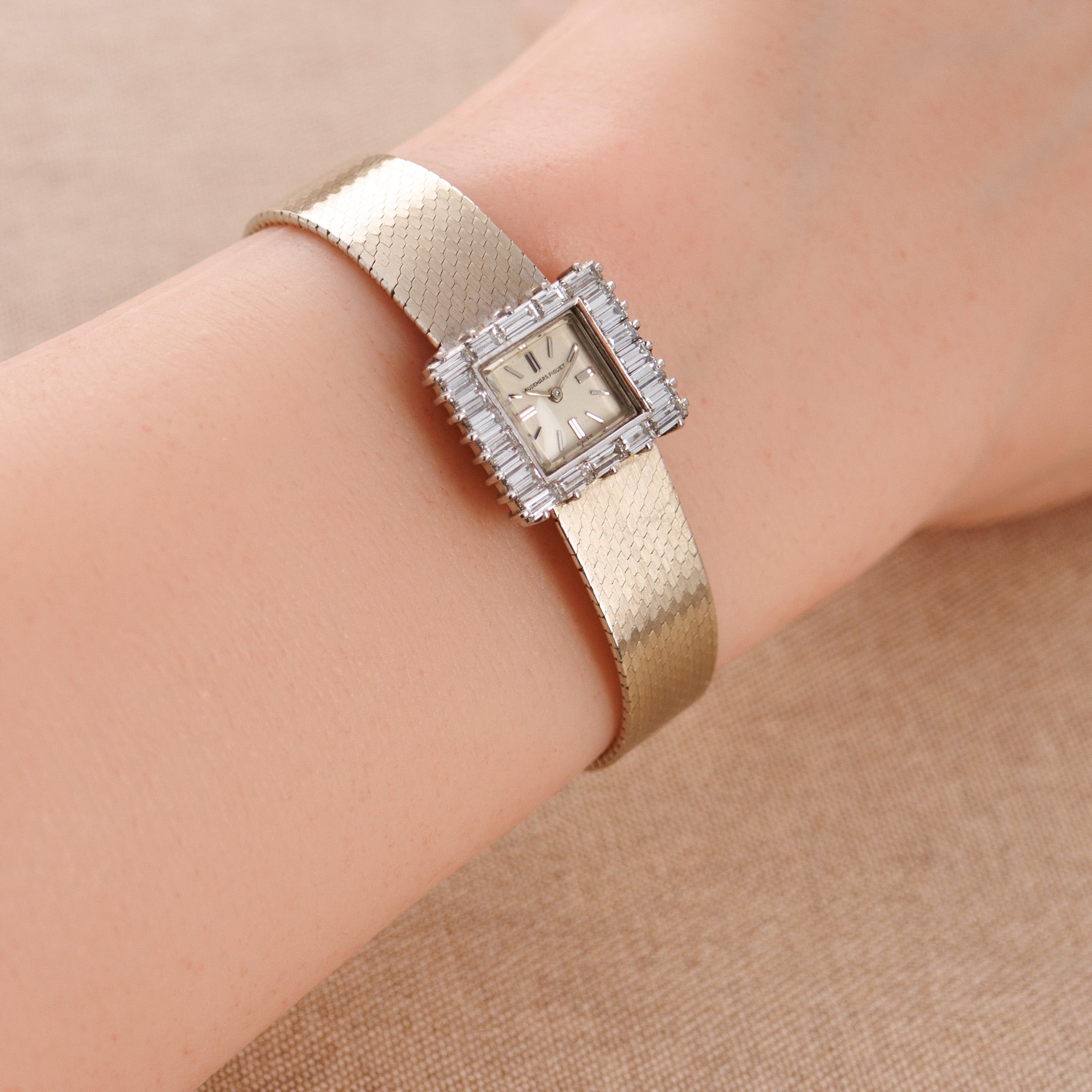 Audemars Piguet White Gold and Baguette Diamond Watch