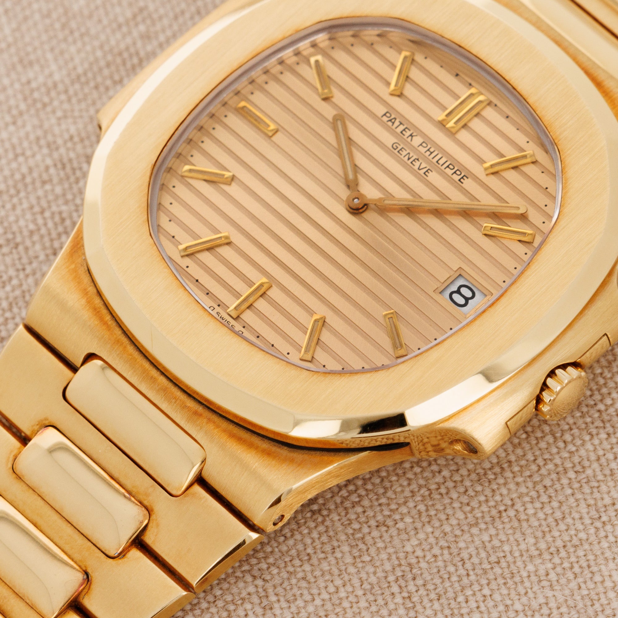 Patek Philippe - Patek Philippe Yellow Gold Nautilus Jumbo Watch Ref. 3700 in New Old Stock Condition - The Keystone Watches