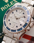 Rolex White Gold Submariner Diamond Sapphire Watch Ref. 116659SABR