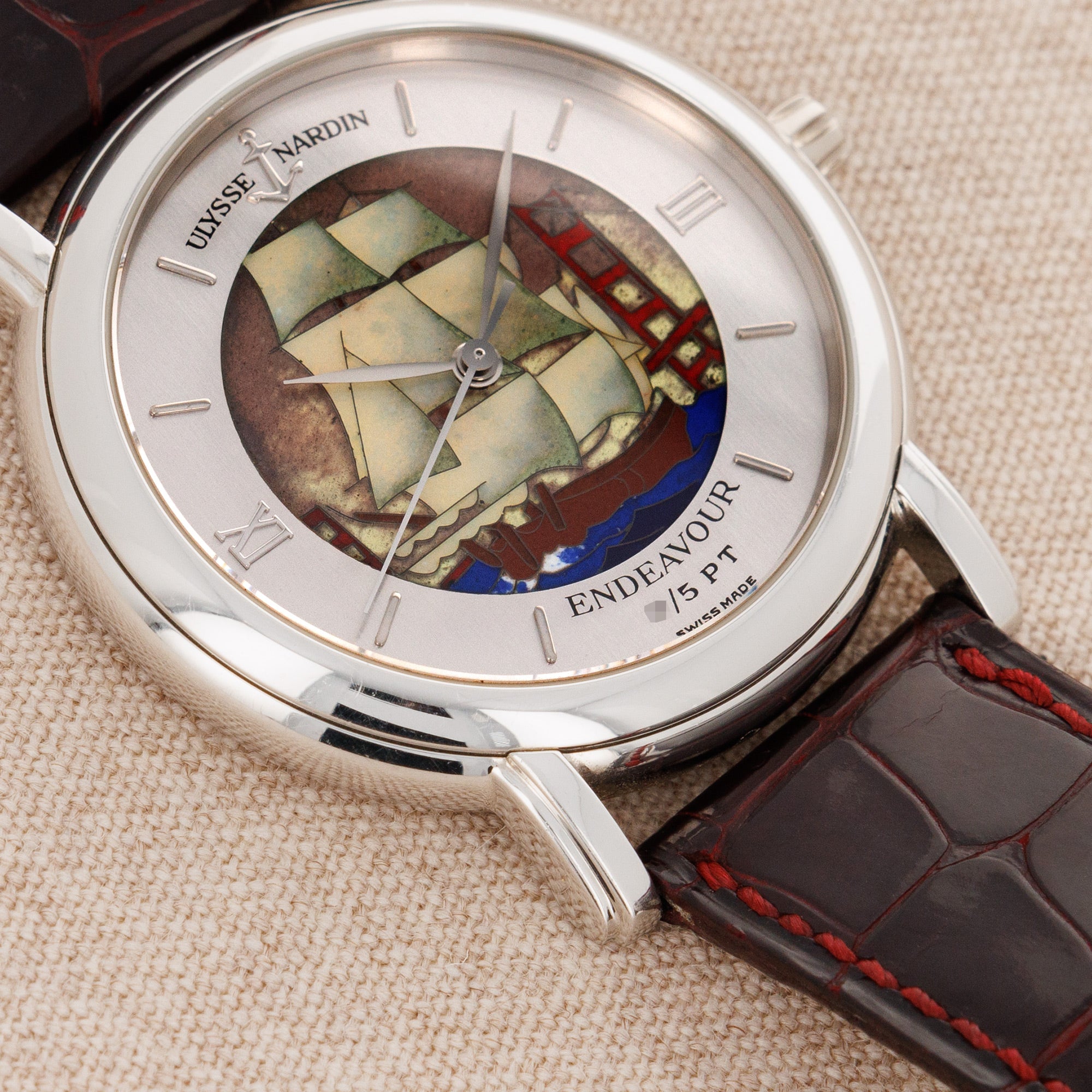 Ulysse Nardin Platinum San Marco Watch with Cloisonne Ship