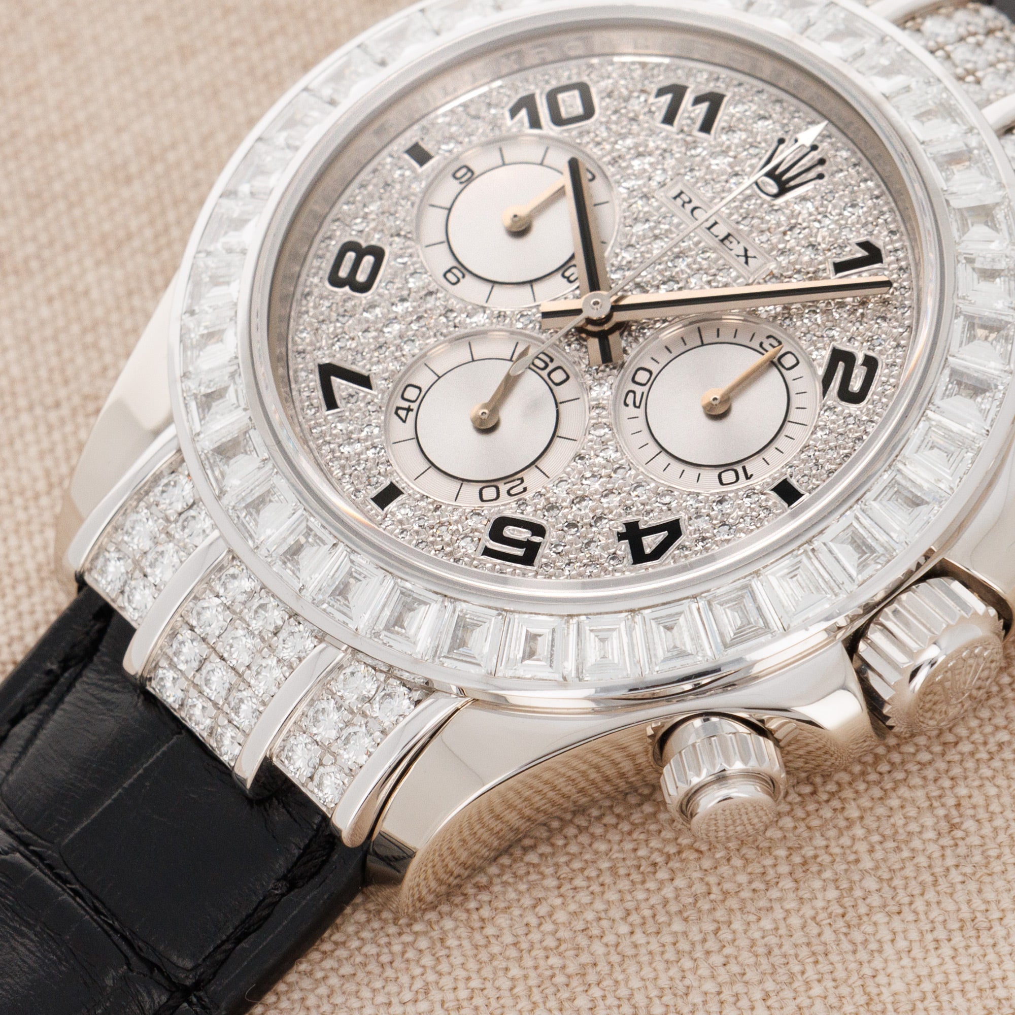 Rolex - Rolex White Gold Daytona Ref. 116599TBR with Baguette Diamonds - The Keystone Watches