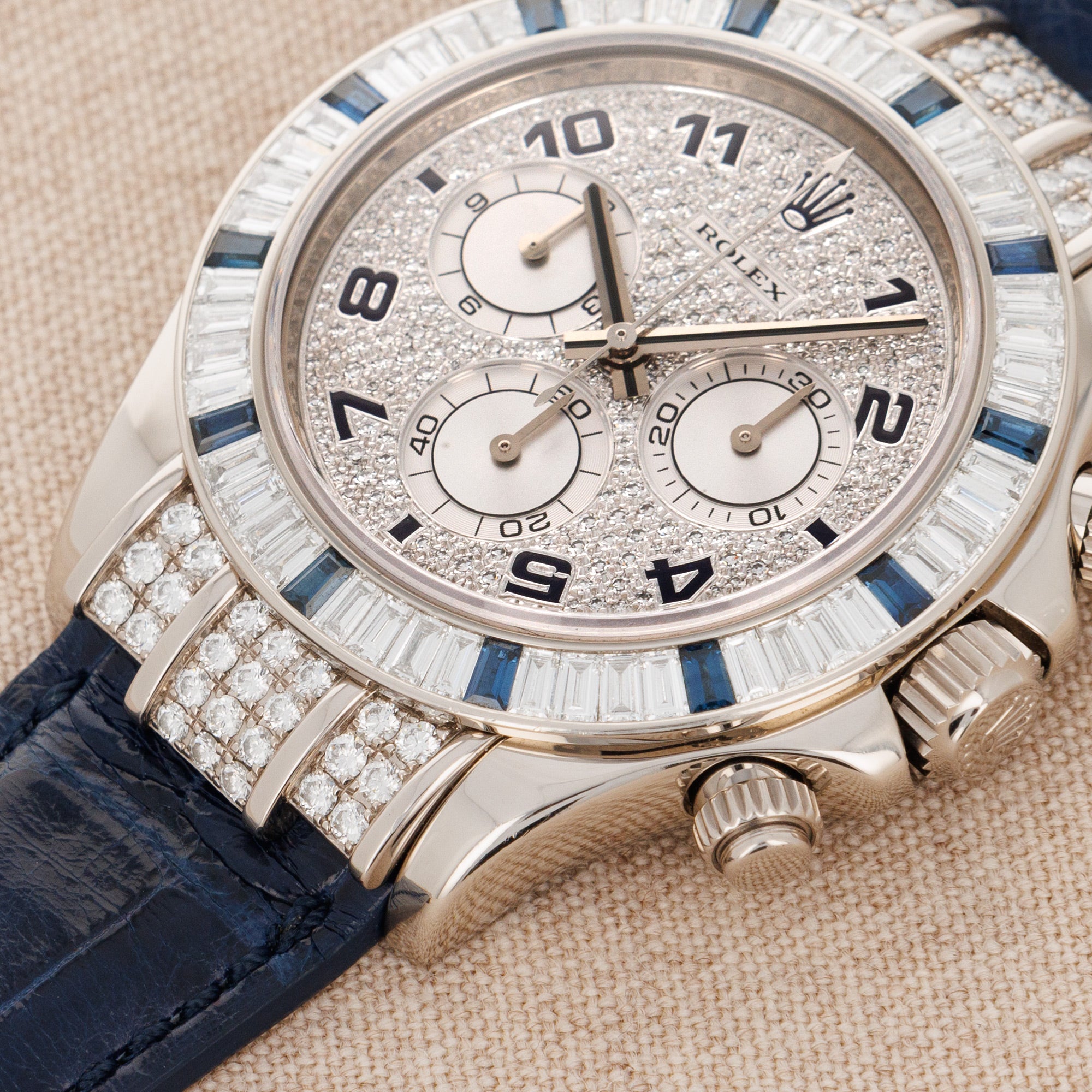 Rolex - Rolex White Gold Daytona Ref. 116599 with Diamonds and Sapphires - The Keystone Watches