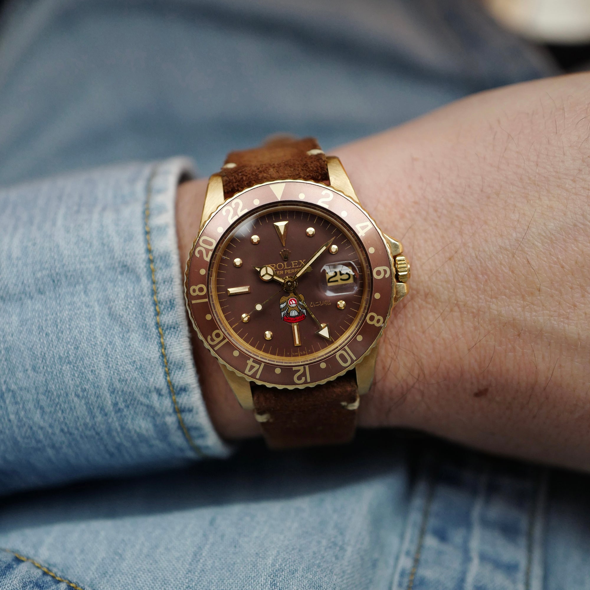 Rolex Yellow Gold GMT-Master Ref. 1675 with UAE Emblem