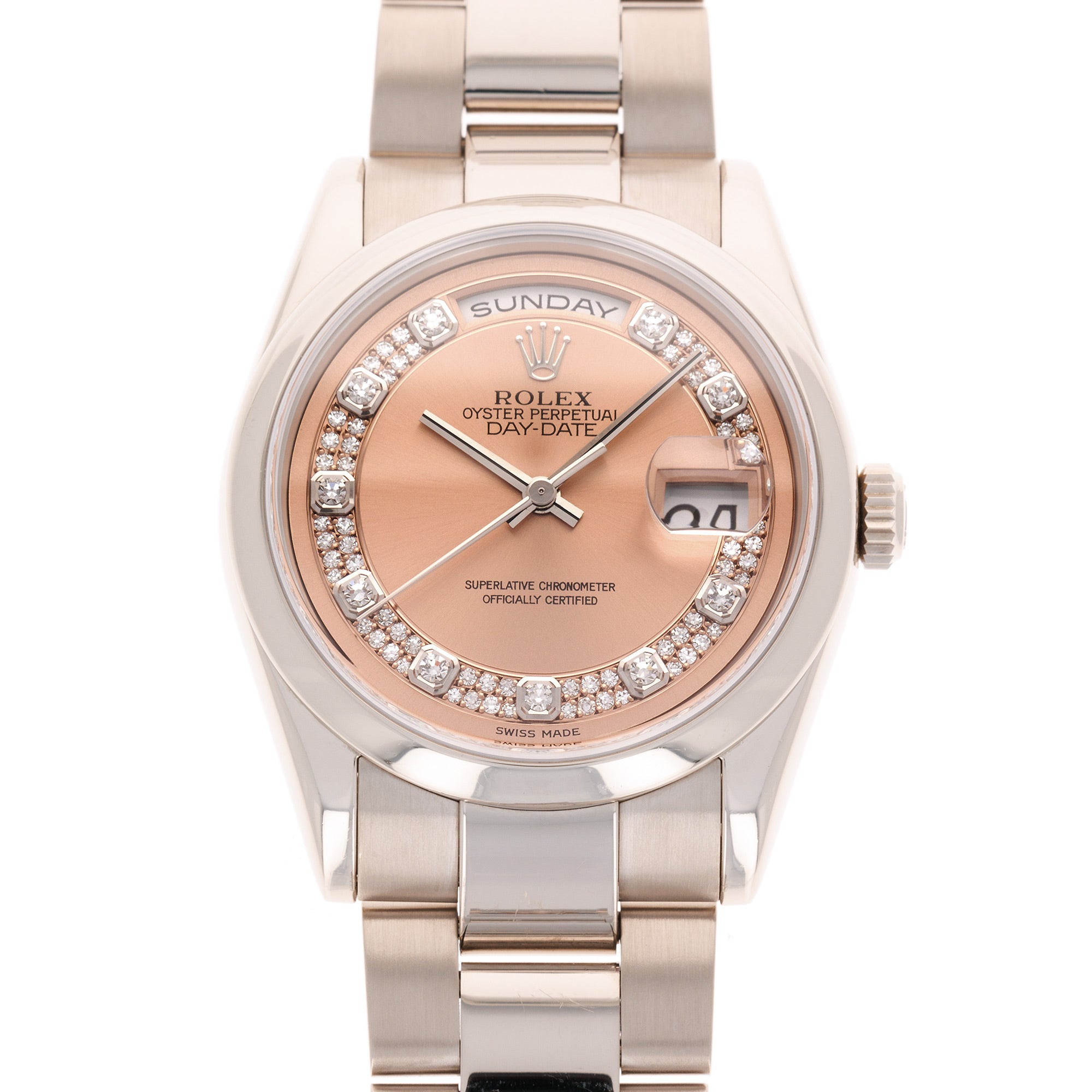 Rolex - Rolex White Gold Salmon Dial Day-Date Ref. 118209 - The Keystone Watches