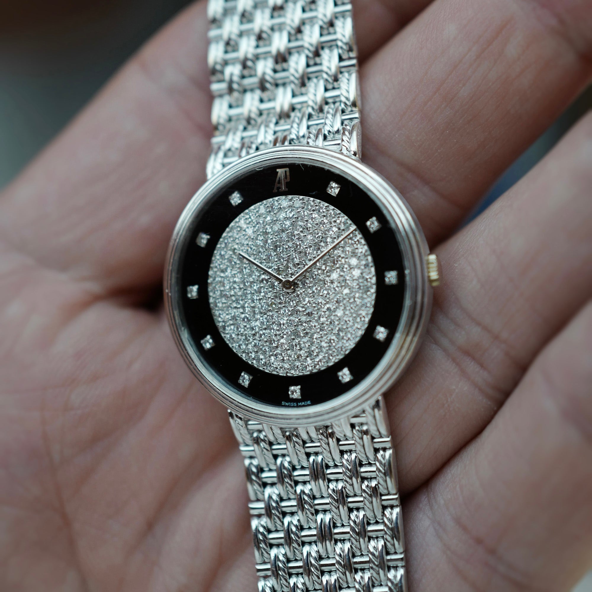 Audemars Piguet White Gold Onyx Diamond Watch Ref. 56301