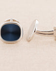 Patek Philippe White Gold and Blue Ellipse Cufflinks