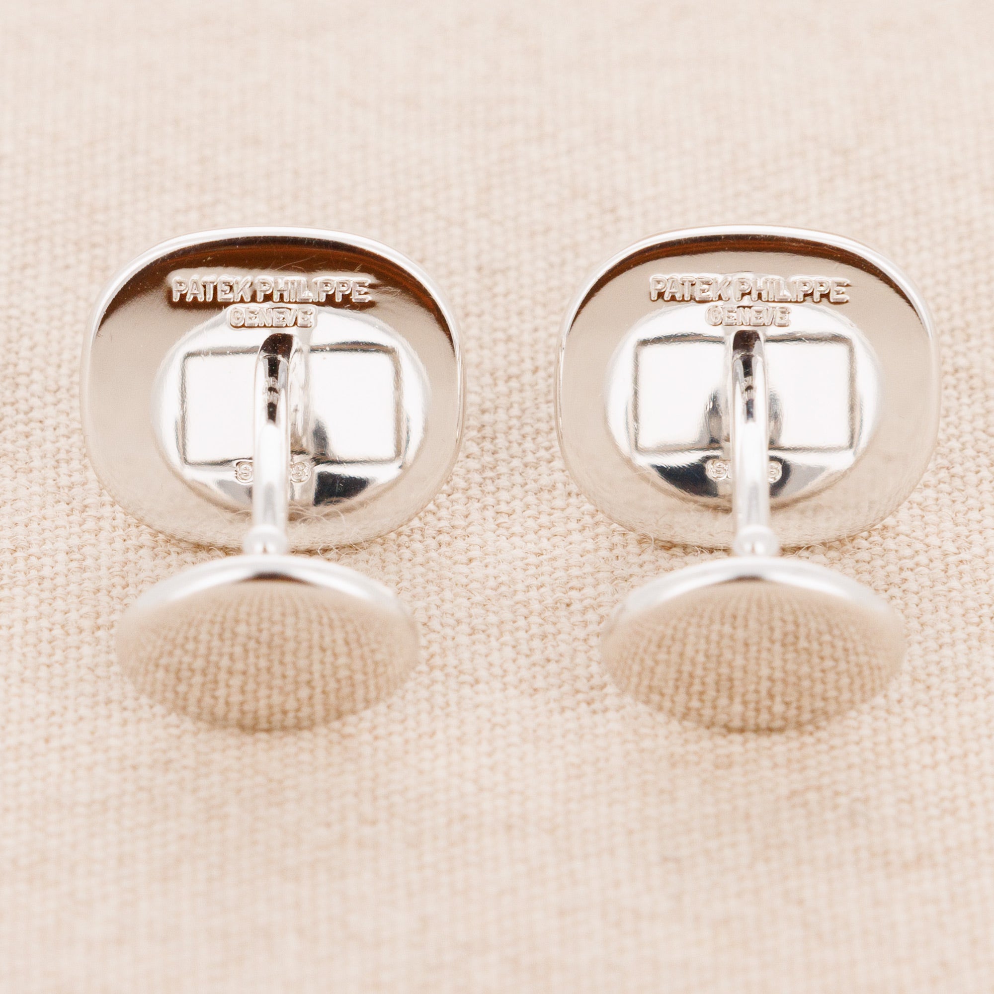 Patek Philippe White Gold and Blue Ellipse Cufflinks