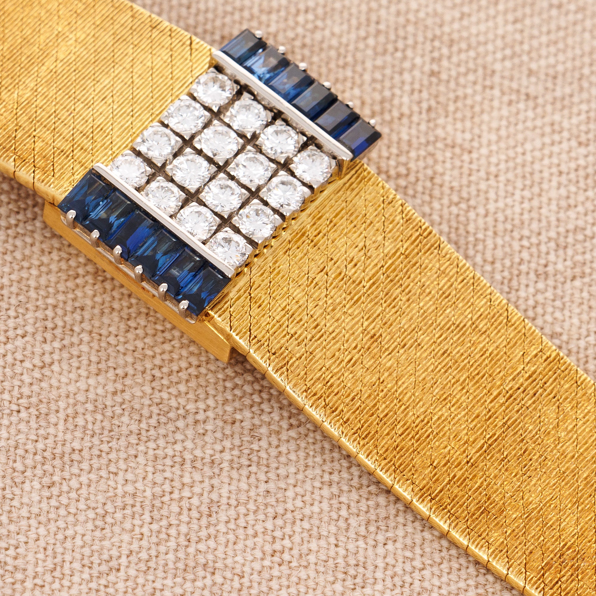 Patek Philippe Yellow Gold Diamond Sapphire Watch, Ref. 3319