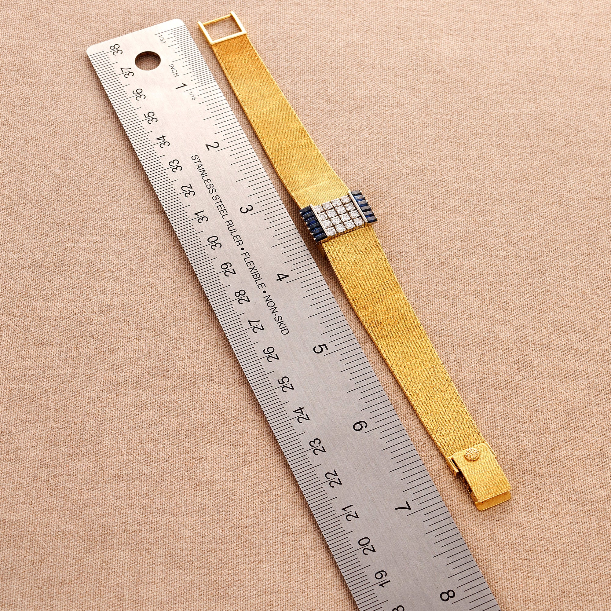 Patek Philippe Yellow Gold Diamond Sapphire Watch, Ref. 3319