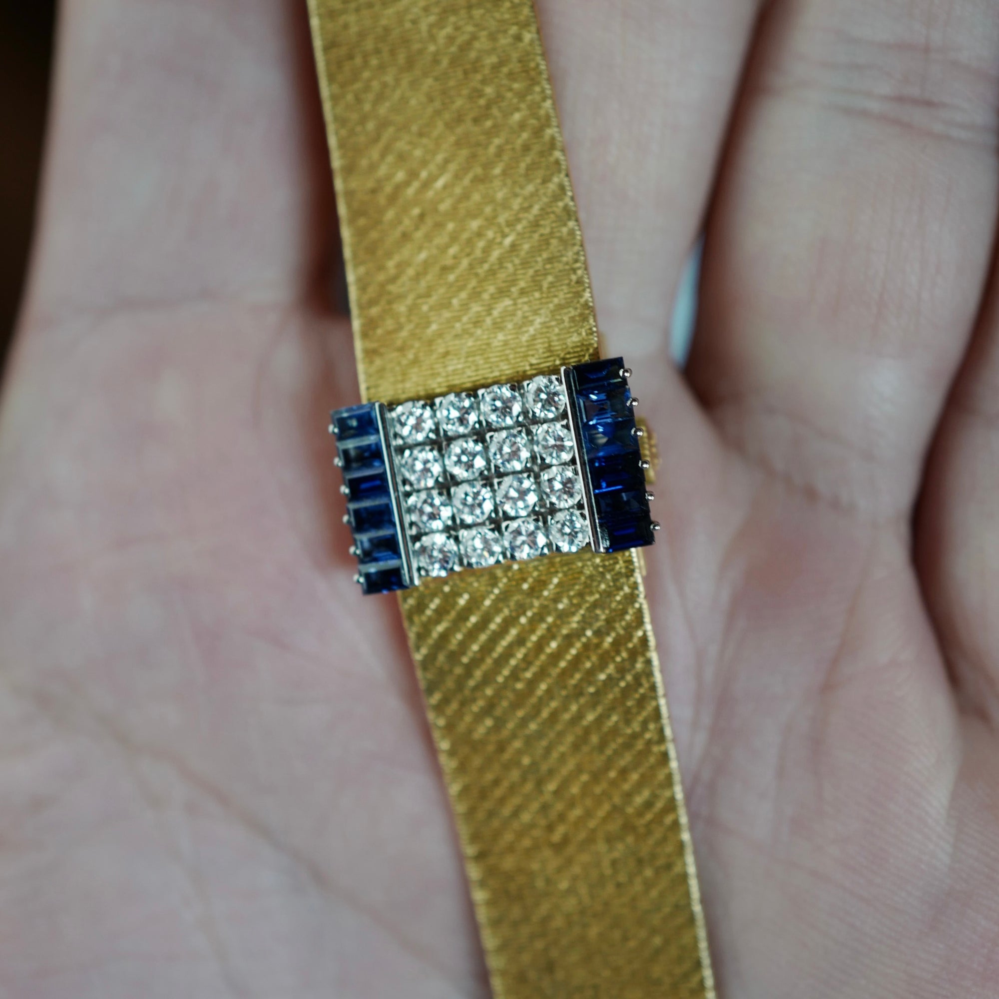 Patek Philippe Yellow Gold Diamond Sapphire Watch, Ref. 3319