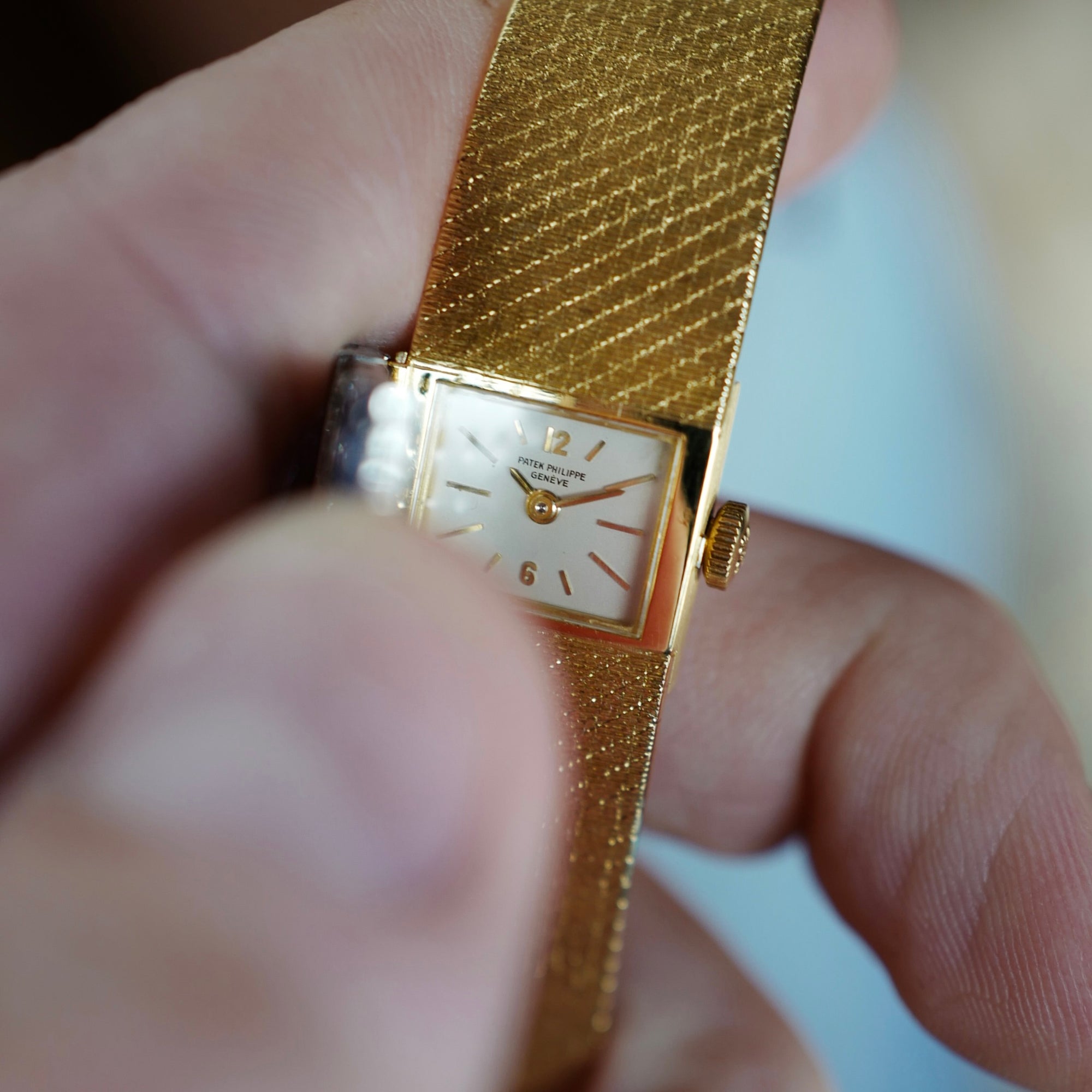 Patek Philippe Yellow Gold Diamond Sapphire Watch, Ref. 3319
