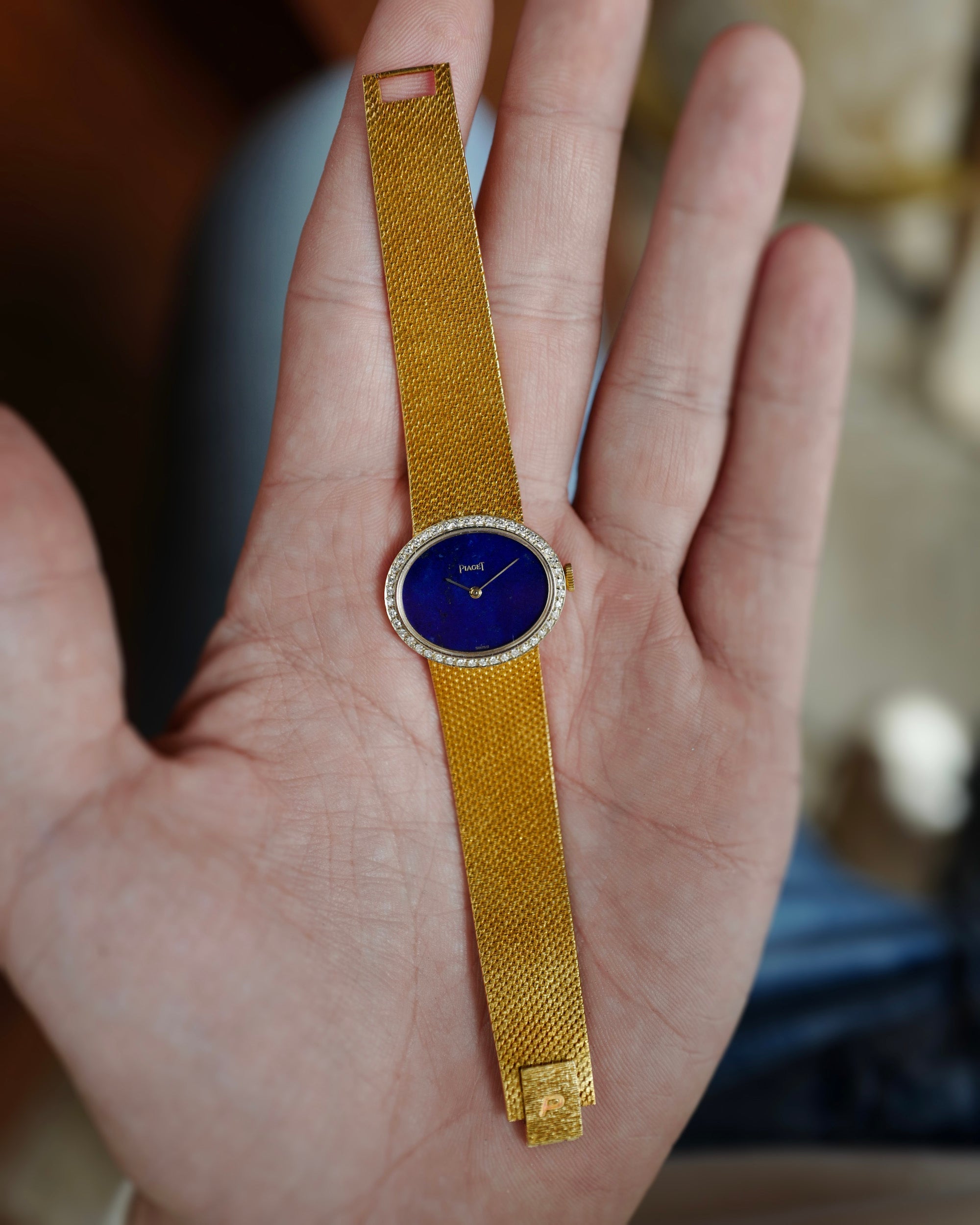 Piaget - Piaget Yellow Gold Lapis Diamond Watch Ref. 6805 - The Keystone Watches