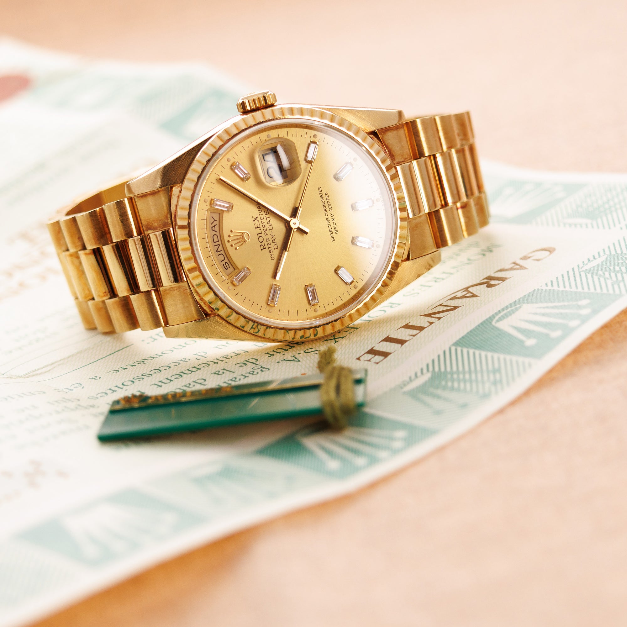 Rolex Yellow Gold Day-Date 18238 with Baguette Dial