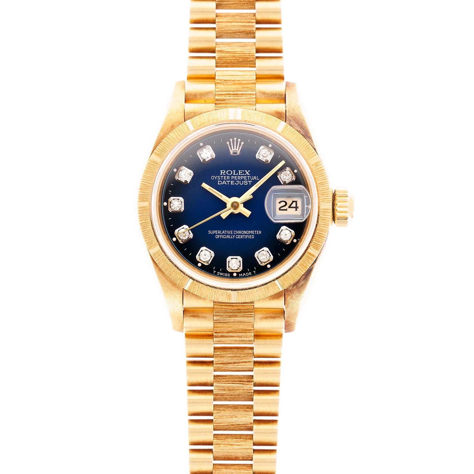 Rolex Yellow Gold Datejust Ref. 69278 with Blue Vignette Dial