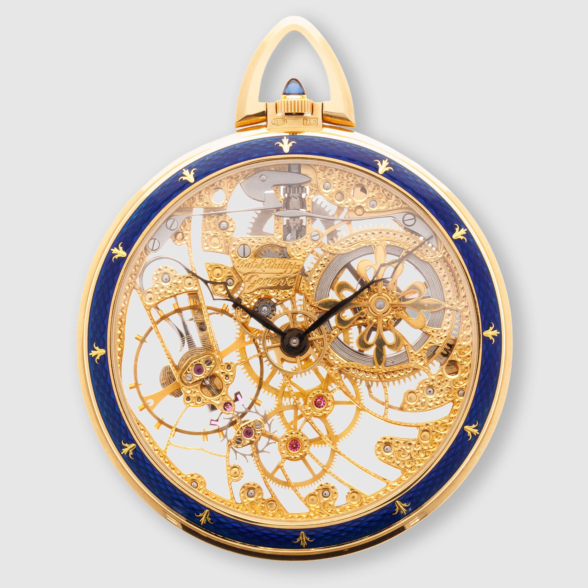 Patek Philippe Yellow Gold Skeleton Enamel Pocket Watch Ref. 899