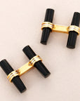 Van Cleef & Arpels Yellow and White Gold Cufflinks with Onyx Bars (Objet)