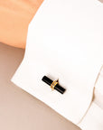 Van Cleef & Arpels Yellow and White Gold Cufflinks with Onyx Bars (Objet)