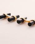 Van Cleef & Arpels Yellow and White Gold Cufflinks with Onyx Bars (Objet)