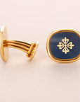 Patek Philippe - Patek Philippe Yellow Gold Ellipse Cufflinks with Calatrava Cross (Objet) - The Keystone Watches