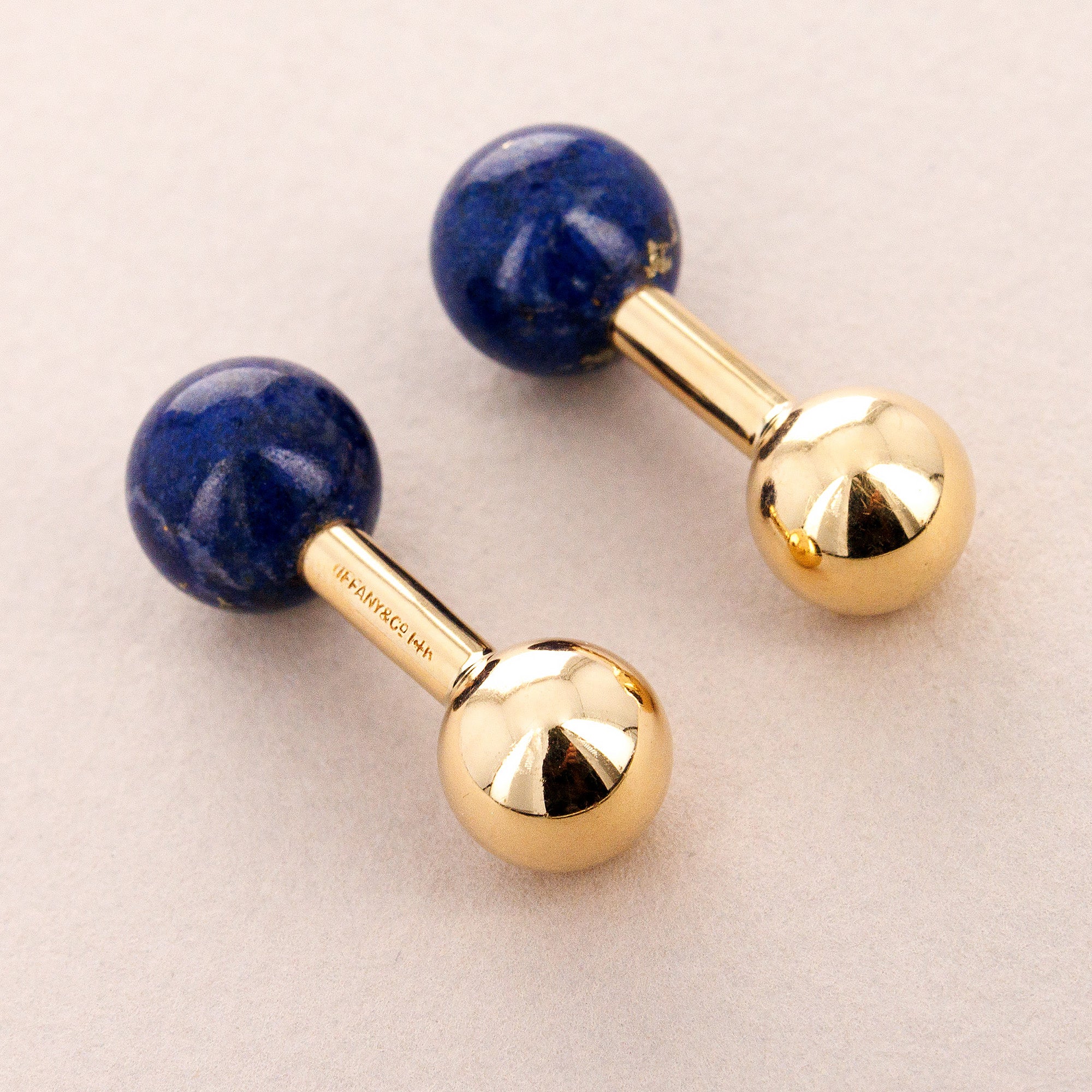 Tiffany &amp; Co. - Tiffany &amp; Co Yellow Gold and Lapis Cufflinks (Objet) - The Keystone Watches