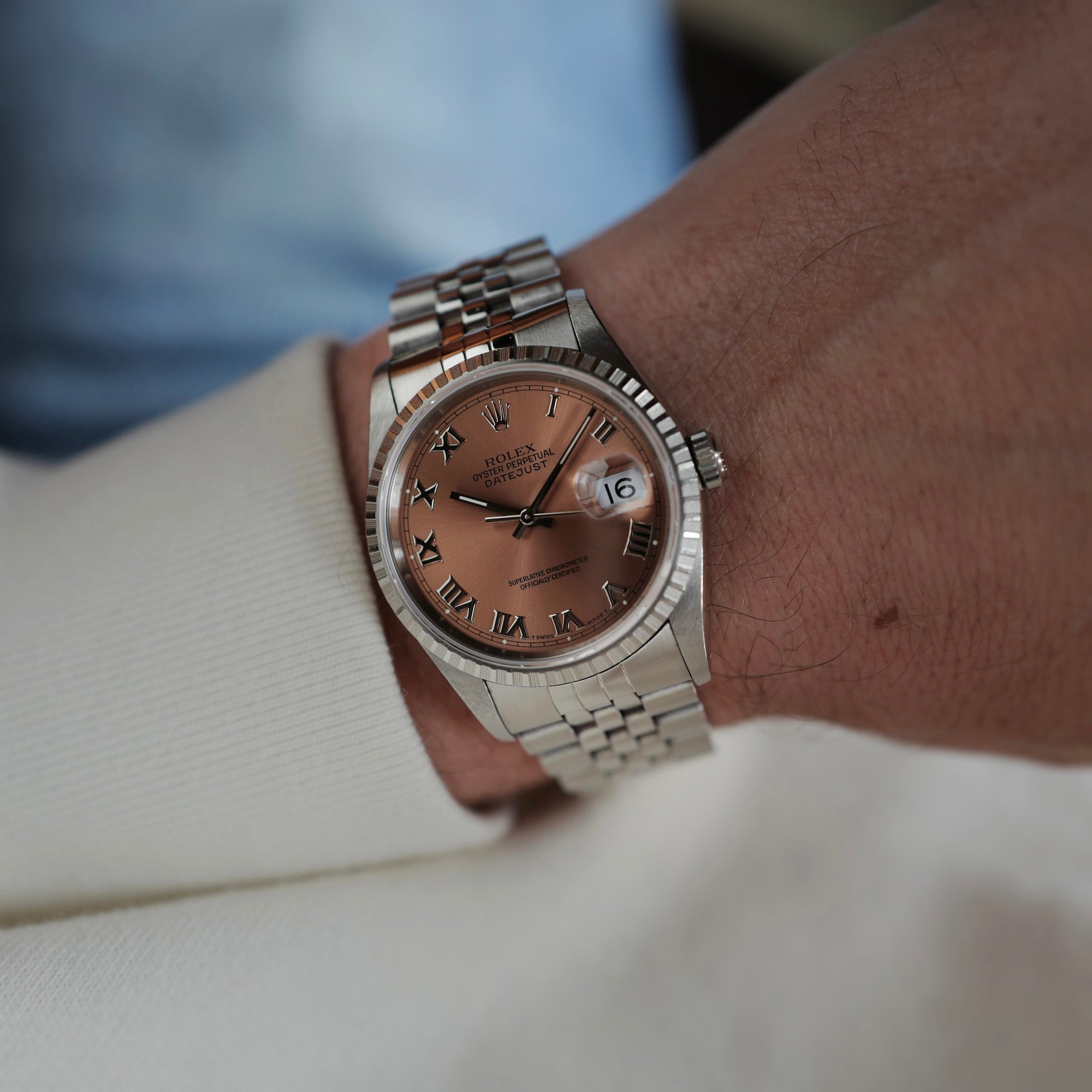 Rolex - Rolex Steel Datejust Ref. 16220 with Salmon Dial - The Keystone Watches