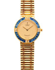 Corum - Corum Yellow Gold Romulus Bamboo Watch with Sapphires - The Keystone Watches