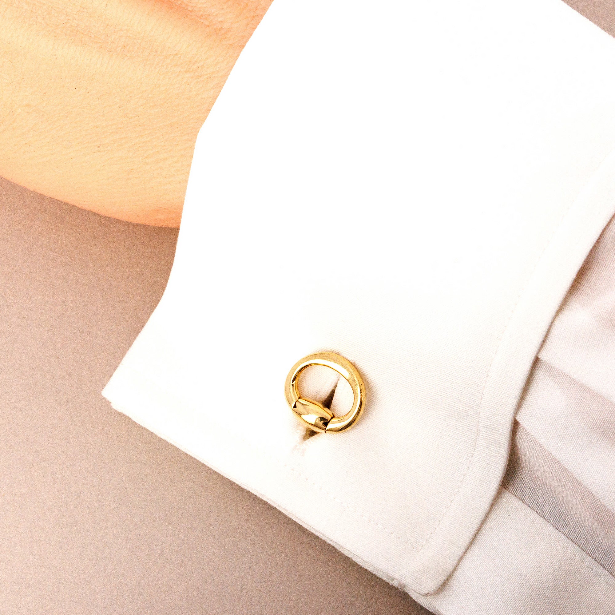 Hermes - Hermes Yellow Gold Horse Bit Cufflinks (Objet) - The Keystone Watches