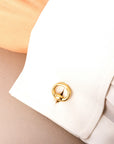 Hermes Yellow Gold Horse Bit Cufflinks (Objet)