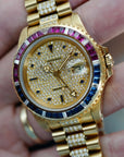 Rolex Yellow Gold GMT-Master Diamond Ruby Sapphire Watch Ref. 16758 (Private Sale)