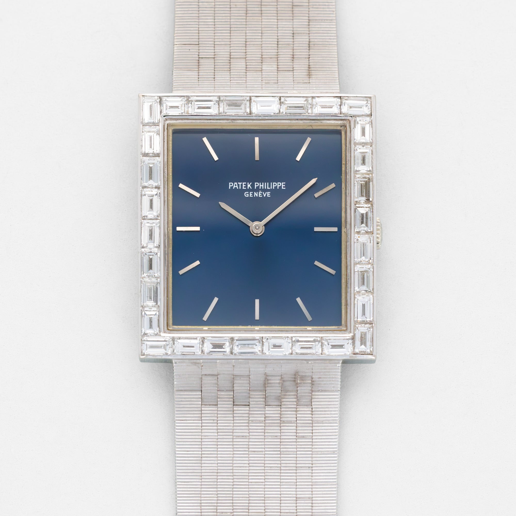 Patek Philippe White Gold Baguette Diamond Watch Ref. 3540