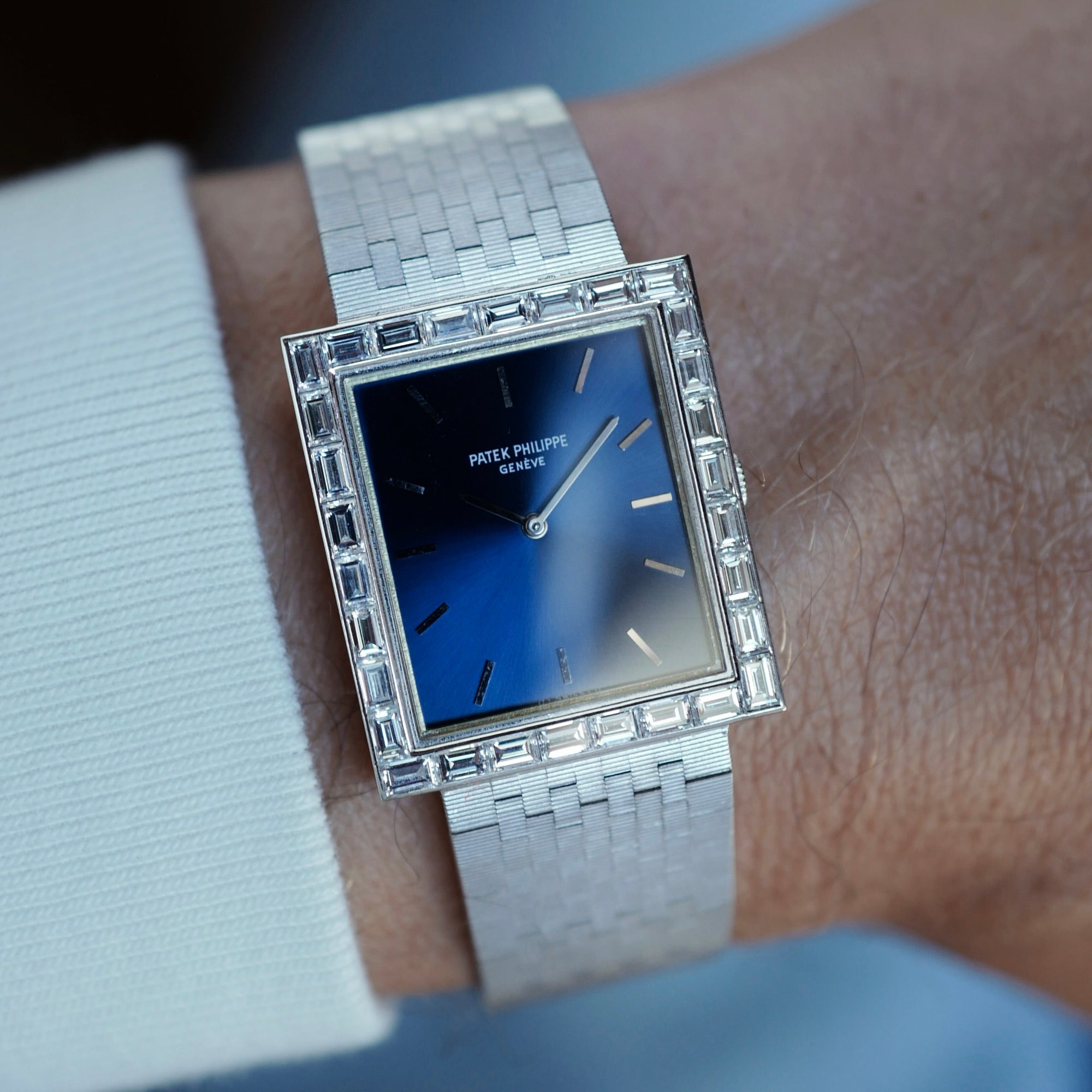 Patek Philippe White Gold Baguette Diamond Watch Ref. 3540