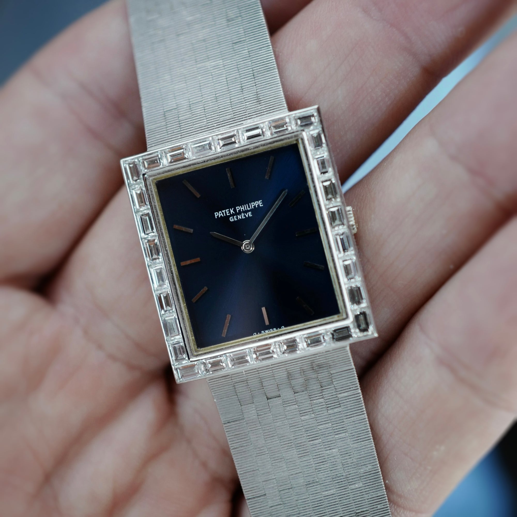 Patek Philippe White Gold Baguette Diamond Watch Ref. 3540