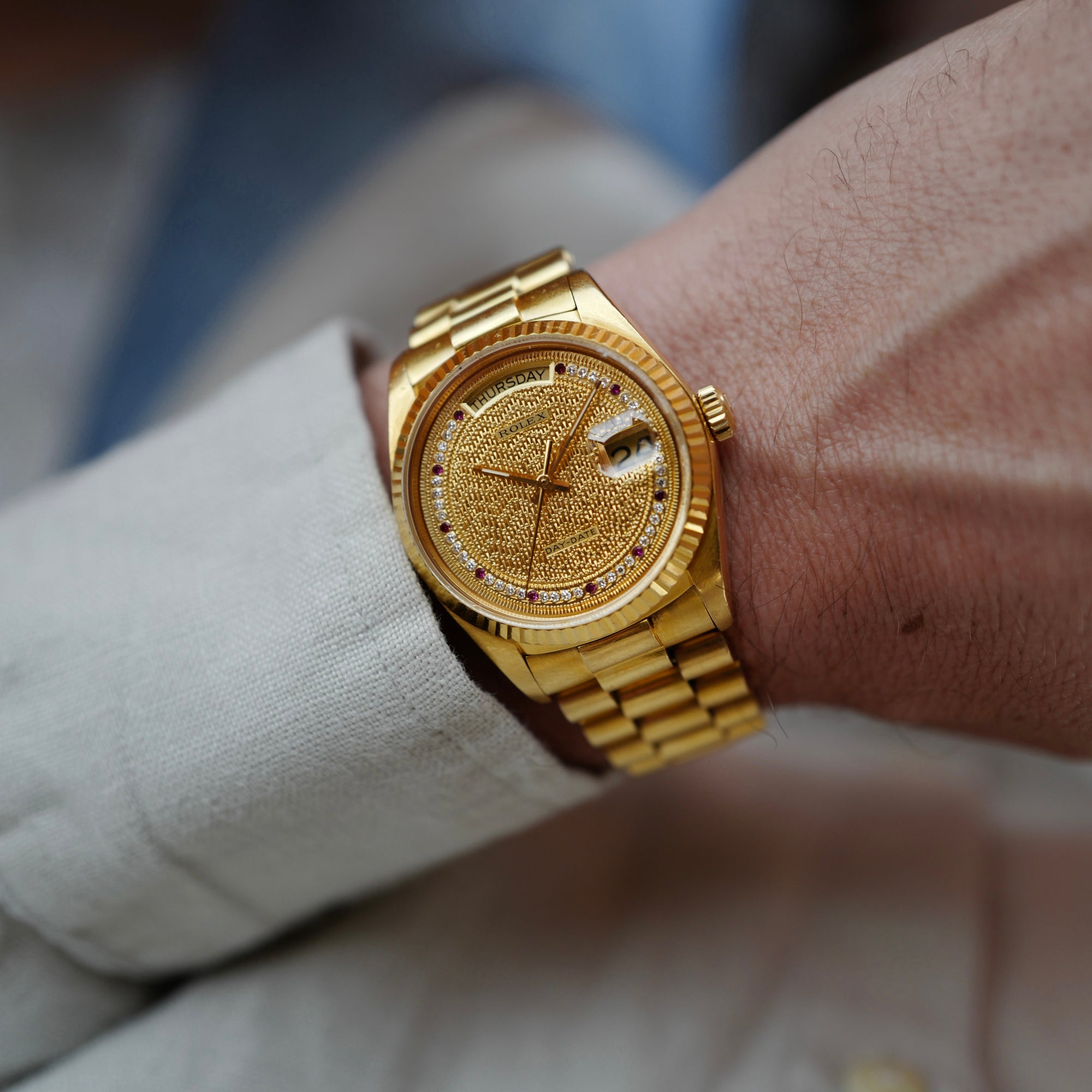 Rolex - Rolex Yellow Gold Day Date Ref. 18038 with Ruby Missoni Dial - The Keystone Watches