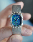 Audemars Piguet White Gold Watch with Opal Dial, Baguette Bezel and Baguette Hands