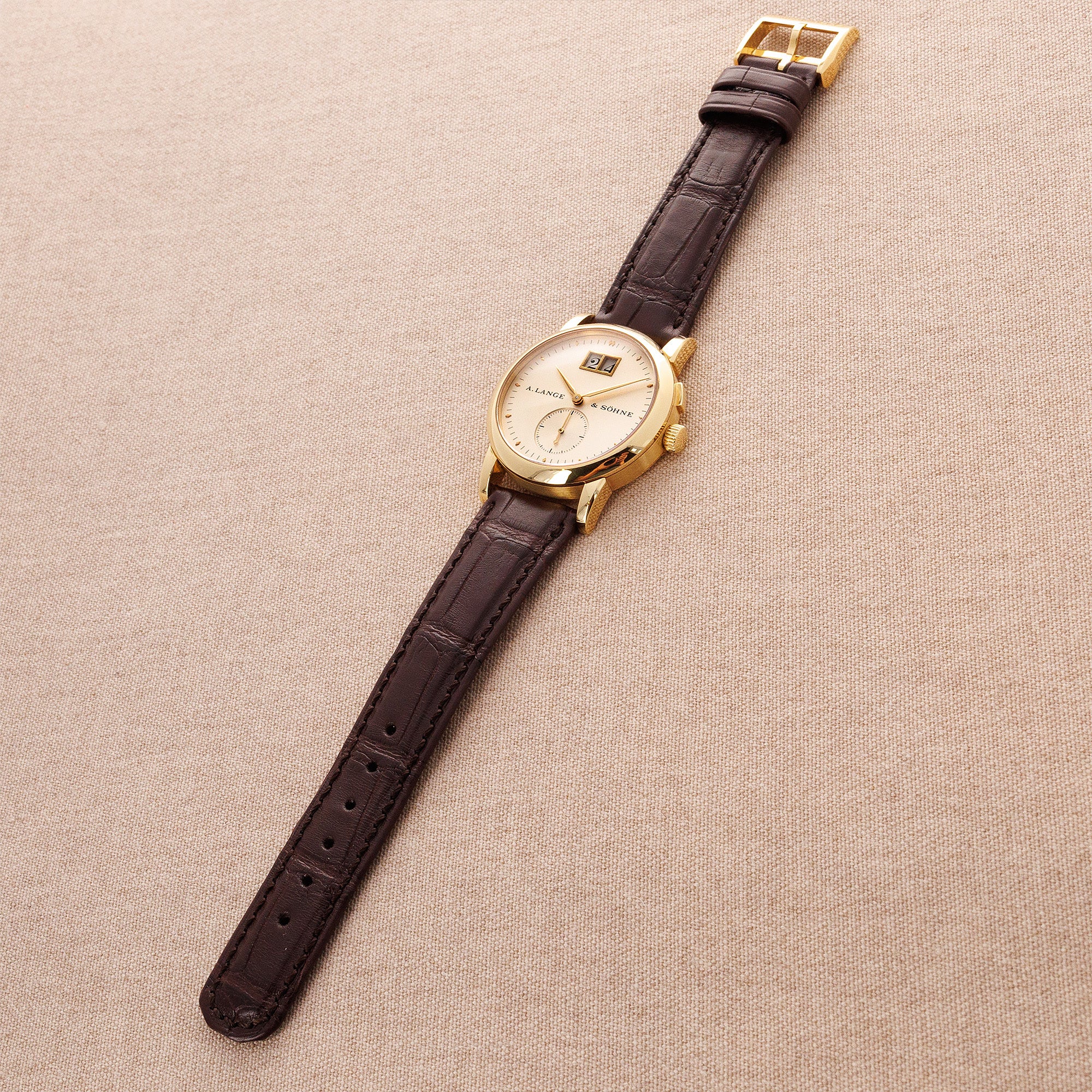 A. Lange &amp; Sohne Yellow Gold Saxonia 1st Series Solid Back Watch Ref. 102.001