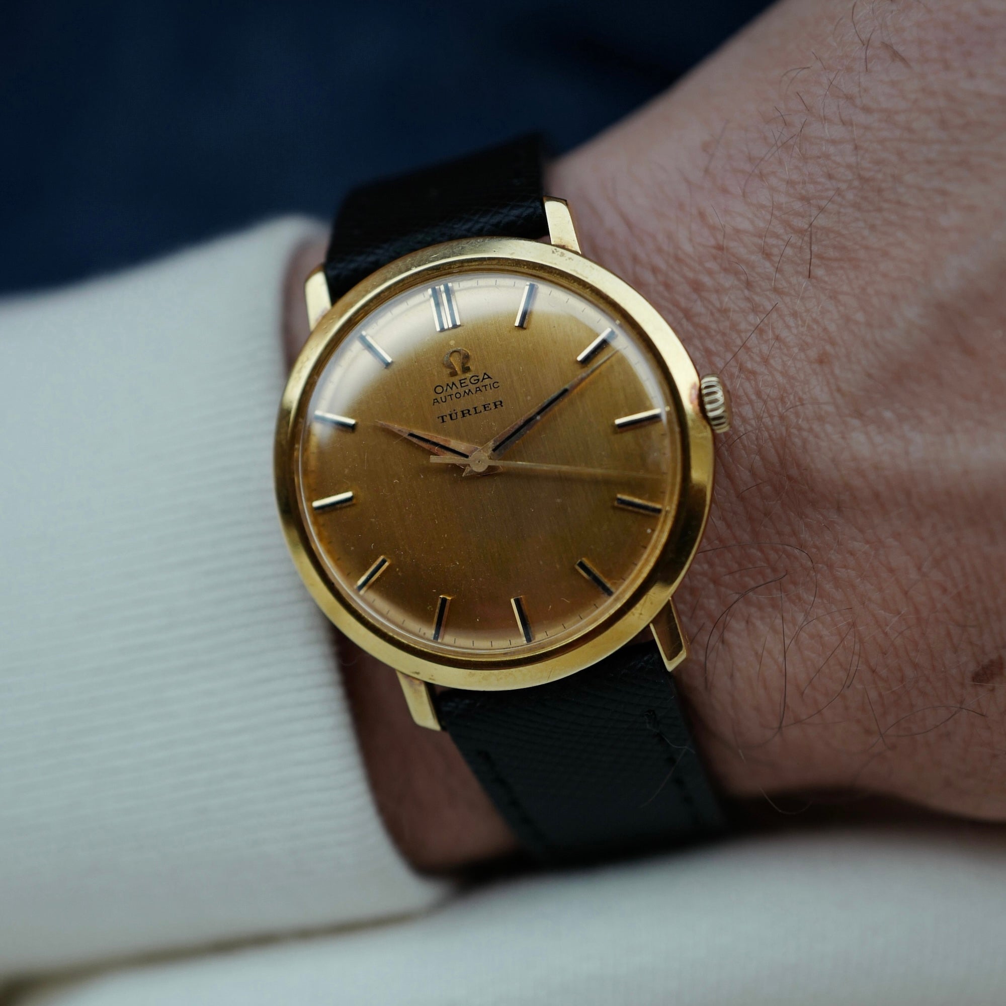 Omega - Omega Yellow Gold Automatic Watch Retailed by Turler (New Arrival) - The Keystone Watches