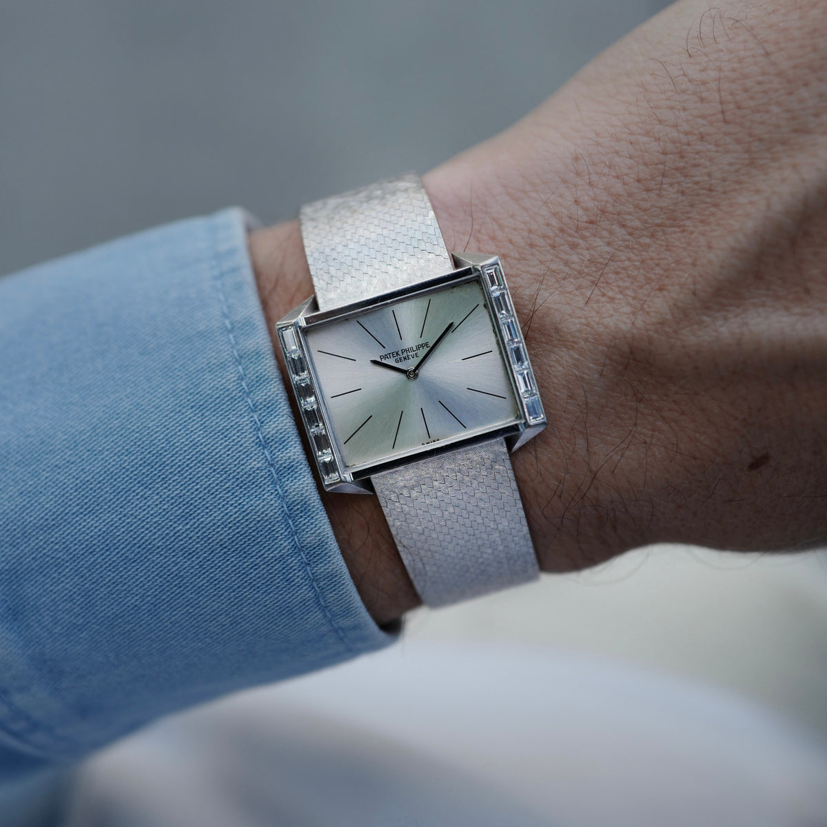 Patek Philippe White Gold Bracelet Watch Ref. 3506 with Diamonds