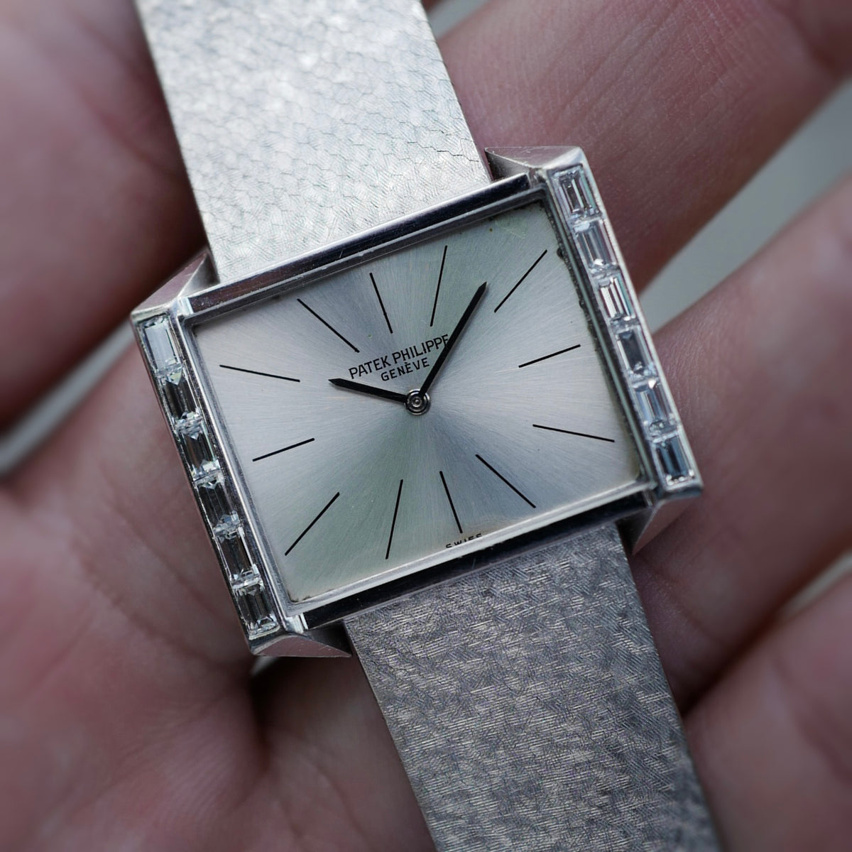 Patek Philippe White Gold Bracelet Watch Ref. 3506 with Diamonds