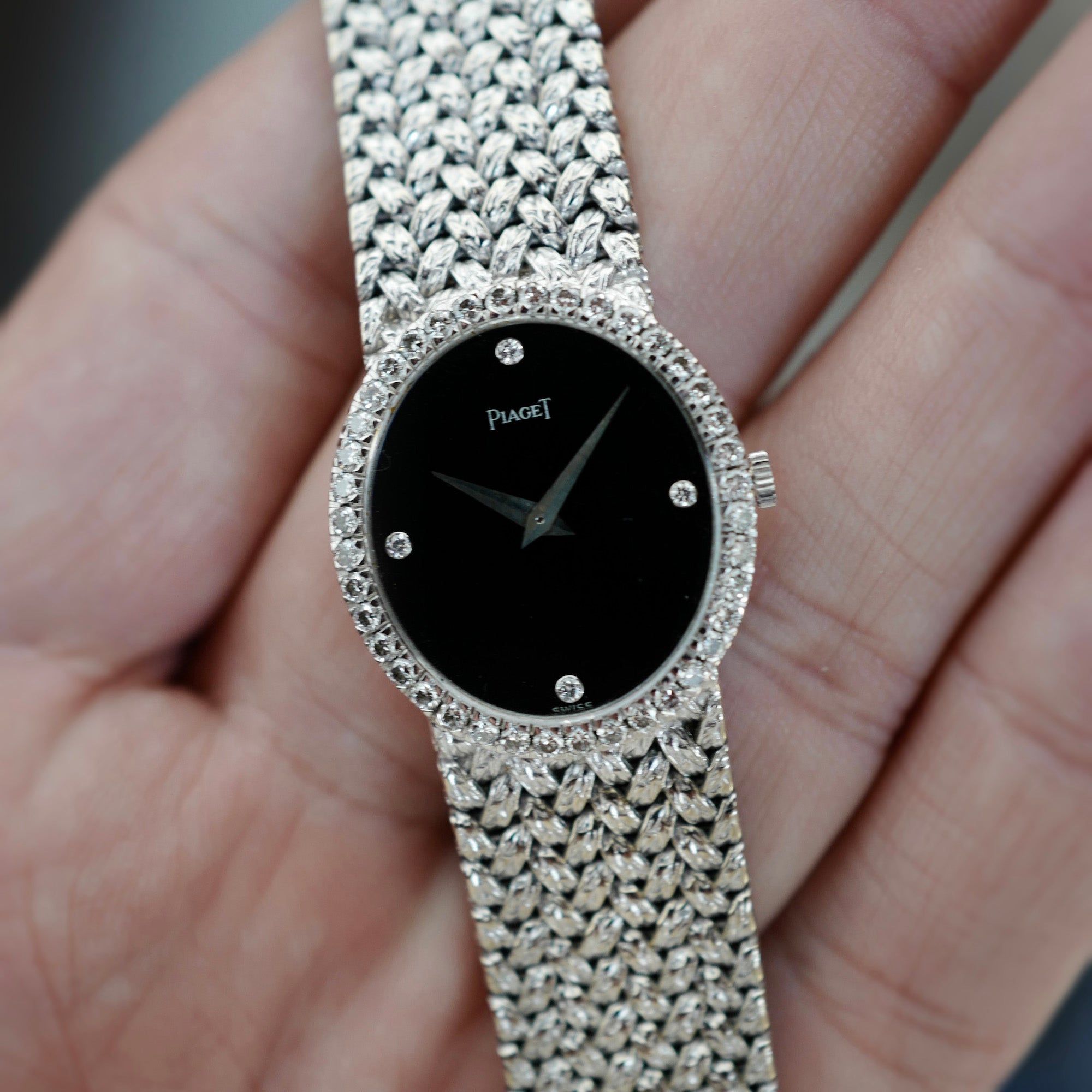 Piaget - Piaget White Gold Onyx and Diamond Ref. 9826D2 - The Keystone Watches