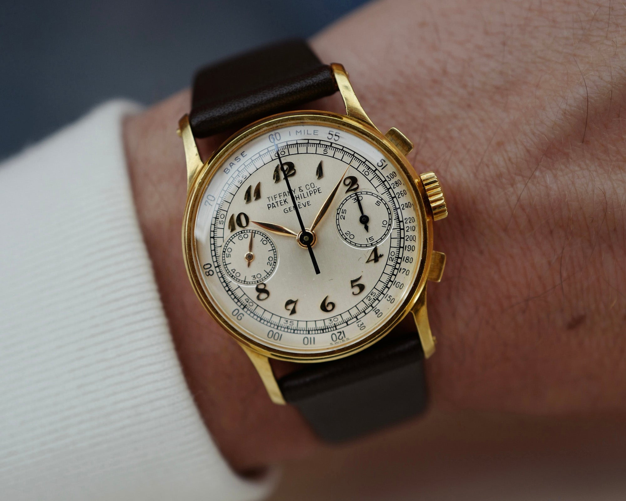 Patek Philippe Yellow Gold Chronograph Ref. 130 Retailed by Tiffany (Private Sale)