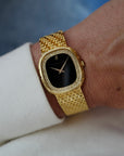 Audemars Piguet Yellow Gold Bracelet Watch with Onyx and Diamond Dial