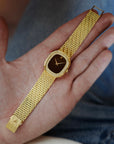 Audemars Piguet Yellow Gold Bracelet Watch with Onyx and Diamond Dial