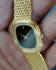 Audemars Piguet Yellow Gold Bracelet Watch with Onyx and Diamond Dial