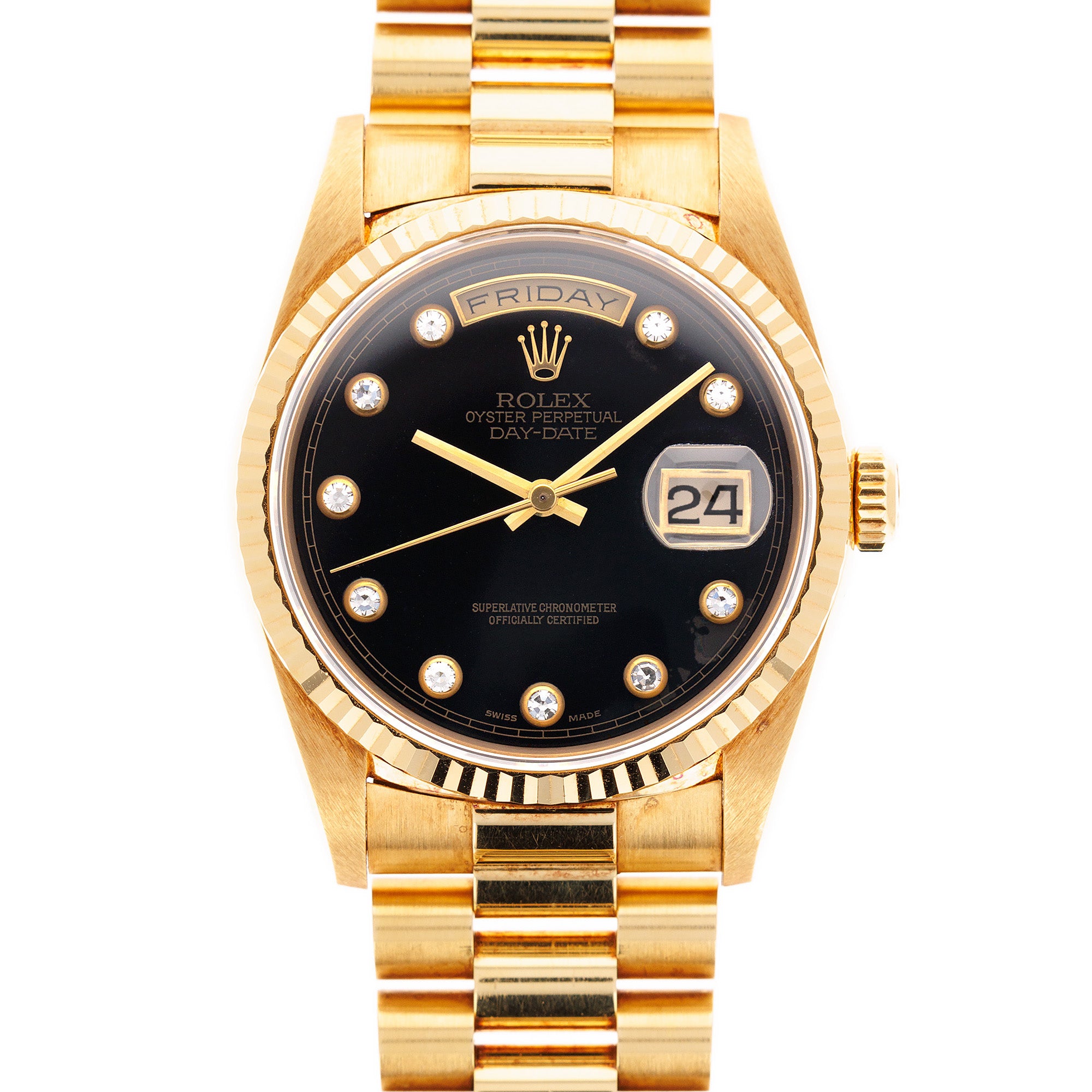 Rolex - Rolex Yellow Gold Day Date Ref. 18238 with Onyx Dial - The Keystone Watches