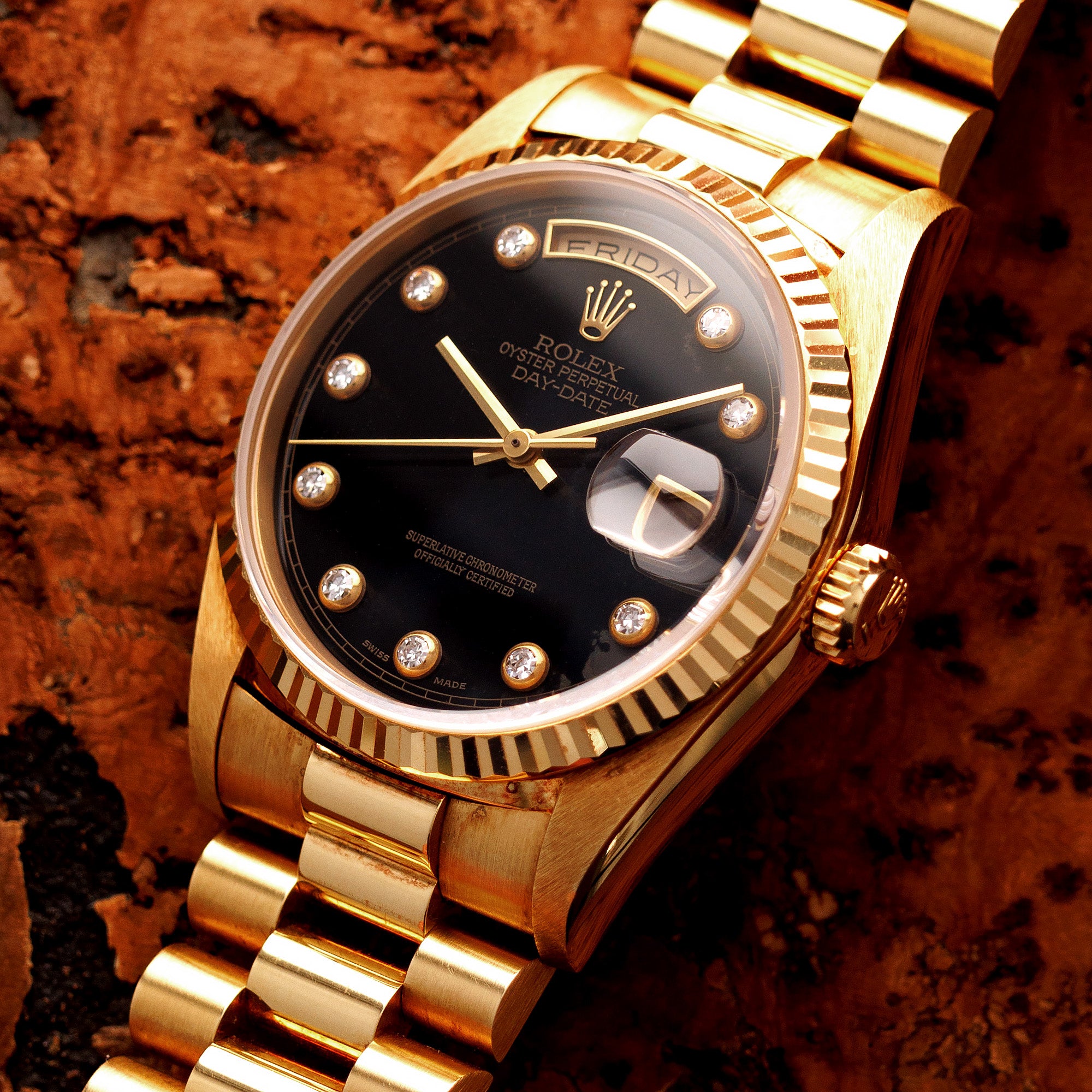 Rolex - Rolex Yellow Gold Day Date Ref. 18238 with Onyx Dial - The Keystone Watches