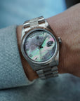 Rolex White Gold Day-Date Ref. 18249 with Original Bark Finish and Mother of Pearl Dial