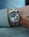 Rolex White Gold Day-Date Ref. 18249 with Original Bark Finish and Mother of Pearl Dial