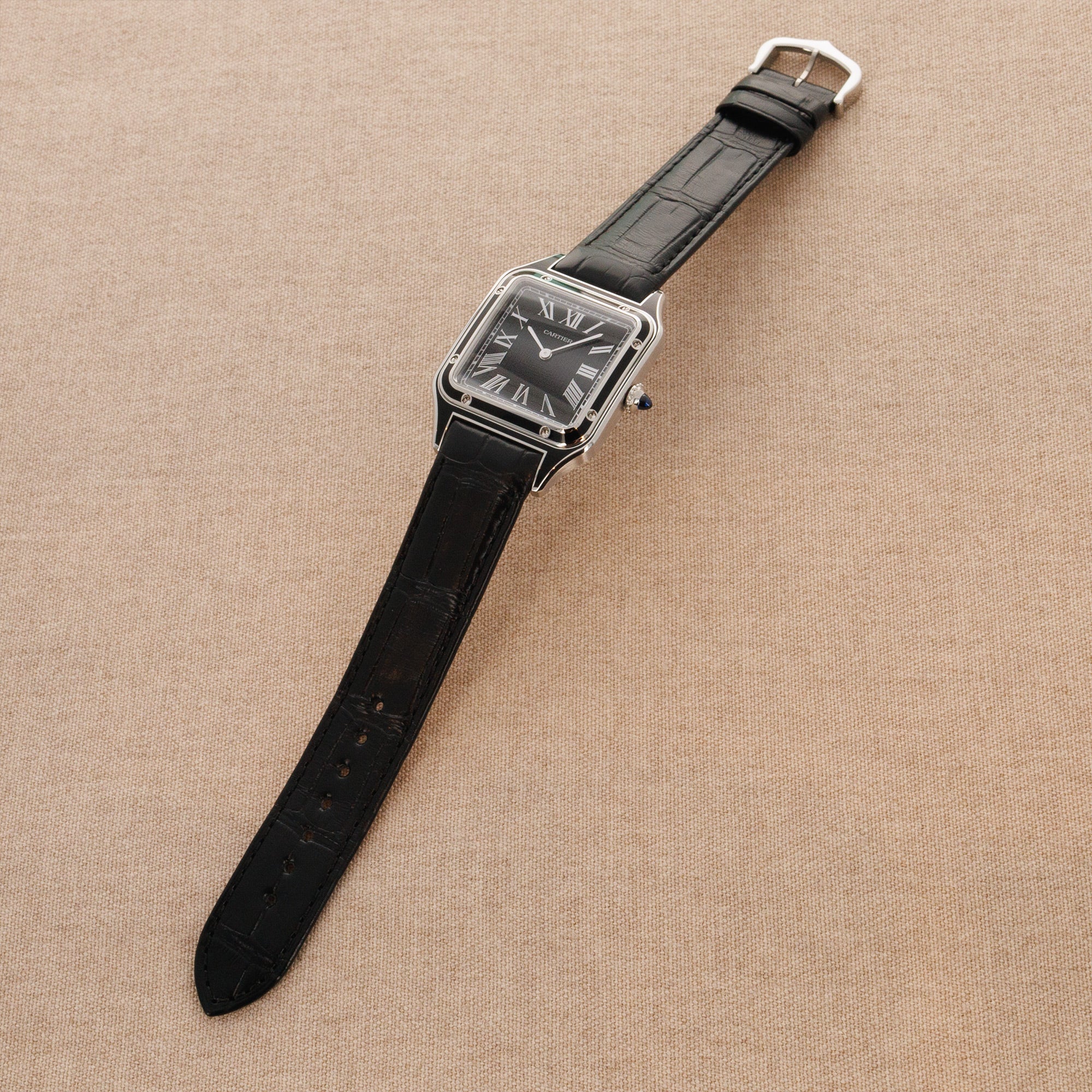 Cartier Santos Dumont Steel Black Enamel Ref. WSSA0046