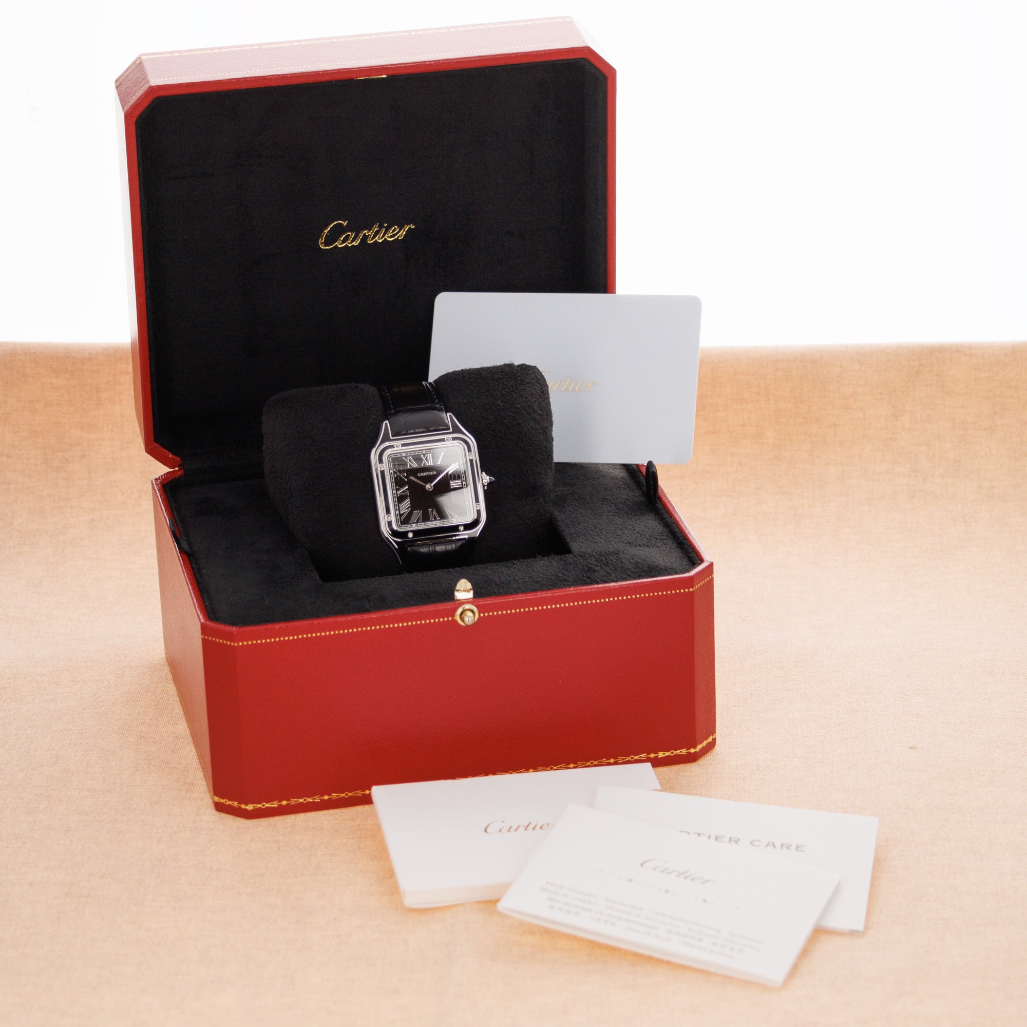 Cartier Santos Dumont Steel Black Enamel Ref. WSSA0046