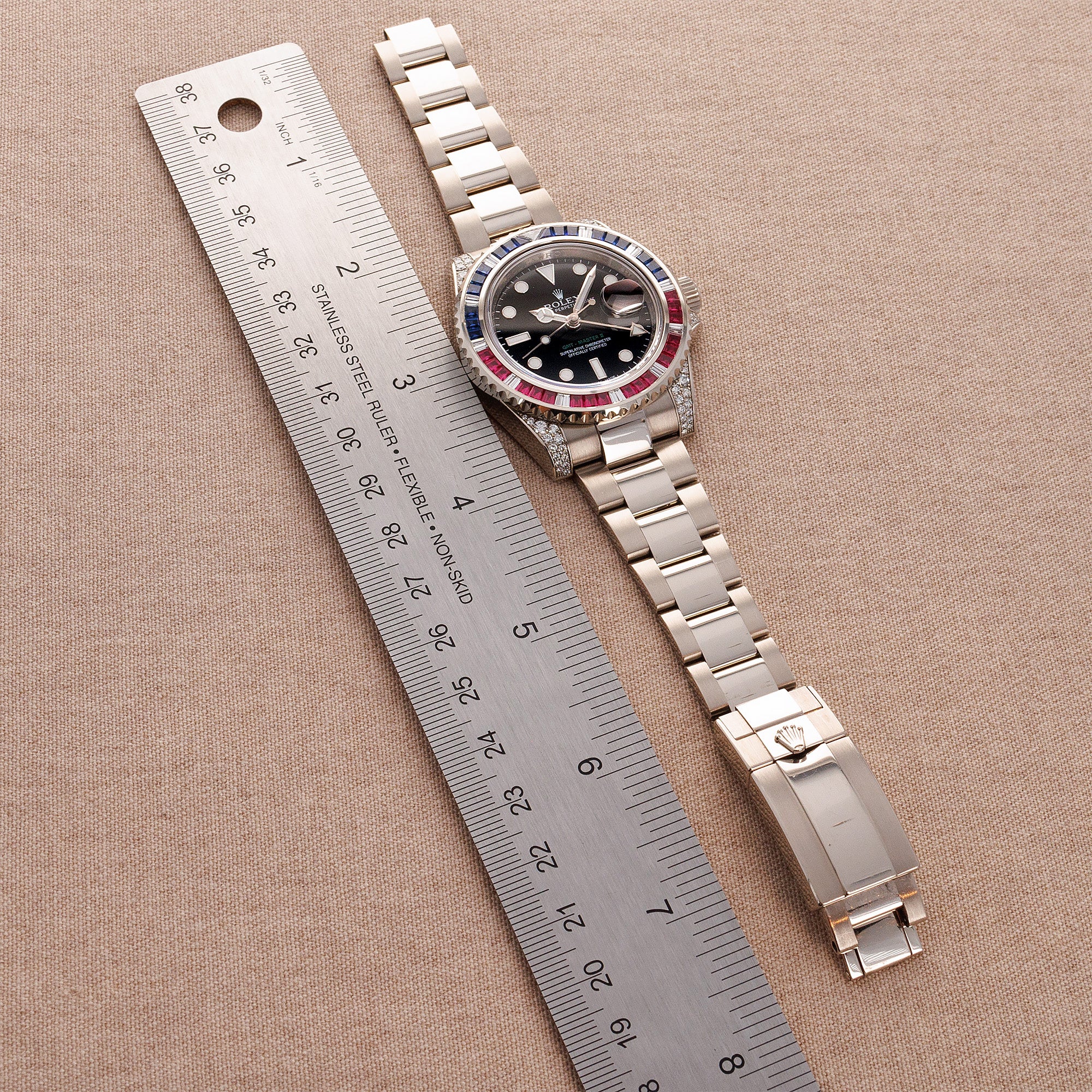 Rolex White Gold GMT-Master Diamond Sapphire Ruby Watch Ref. 116759SARU